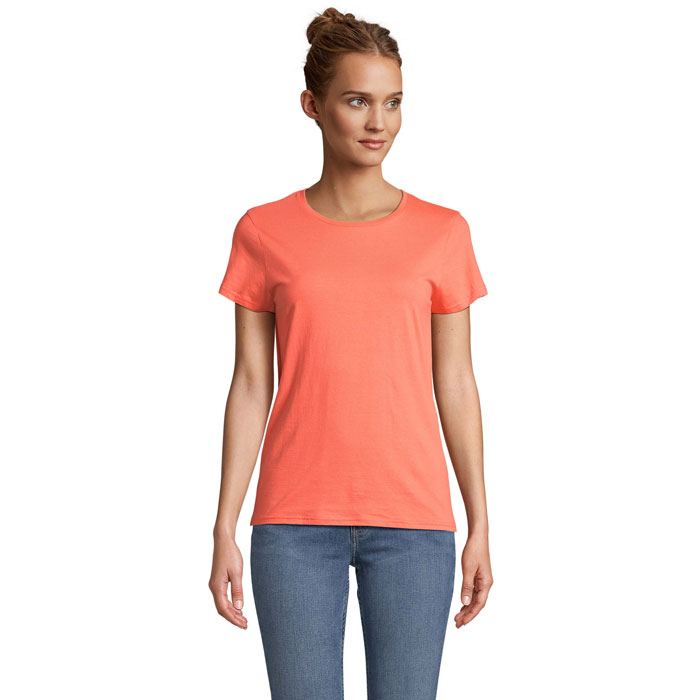T-shirt promotionnel coton bio et recyclé femme 150g Crusader Pop Orange